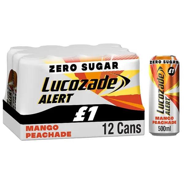 Lucozade Alert Zero Mango & Peach Caffeine Energy Drink 500ml £1 PMP (Case of 12) - Honesty Sales U.K