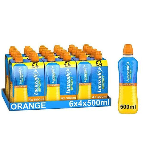 Lucozade Sport Orange 4x500ml (Case of 6) - Honesty Sales U.K