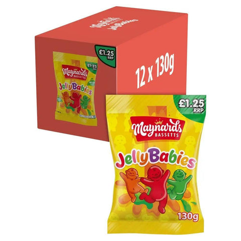 Maynards Bassetts Jelly Babies Sweets Bag 130g (Case of 12) - Honesty Sales U.K