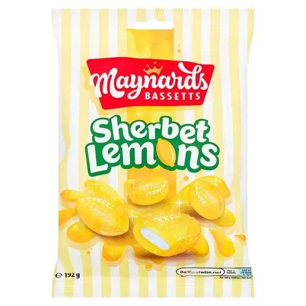 Maynards Bassetts Sherbet Lemons Sweets Bag 192g (Case of 12) - Honesty Sales U.K