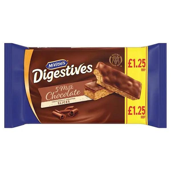 McVitie's Digestive Milk Chocolate Slices Cake Bars 5 Pack - Honesty Sales U.K