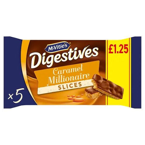 McVitie's Milk Chocolate Caramel Millionaire Biscuit Slices Snack Bars 5pk - Honesty Sales U.K