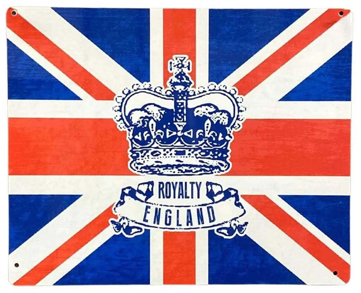Metal Advertising Wall Sign - Grunge British With Crown - Honesty Sales U.K