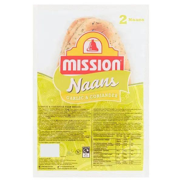 Mission 2 Garlic & Coriander Naan Breads (Case of 6) - Honesty Sales U.K