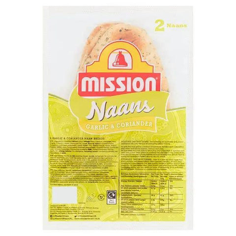 Mission 2 Garlic & Coriander Naan Breads (Case of 6) - Honesty Sales U.K