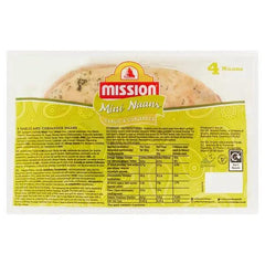 Mission 4 Mini Naans Garlic & Coriander (Case of 6) - Honesty Sales U.K