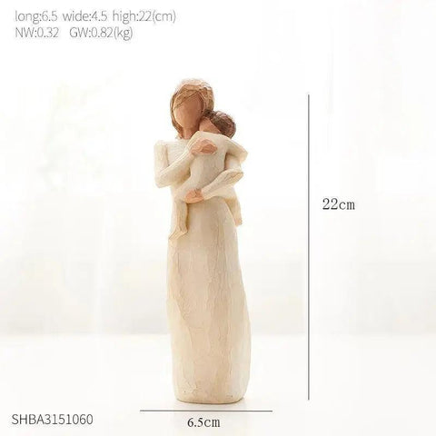 Modern Resin Character Miniature Figurines Home Decoration Accessories Love Gift Desk Decoration Memorial Gift Easter Decoration - Honesty Sales U.K