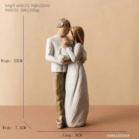 Modern Resin Character Miniature Figurines Home Decoration Accessories Love Gift Desk Decoration Memorial Gift Easter Decoration - Honesty Sales U.K