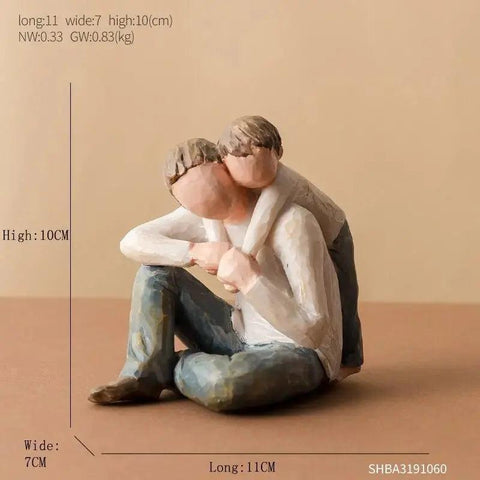 Modern Resin Character Miniature Figurines Home Decoration Accessories Love Gift Desk Decoration Memorial Gift Easter Decoration - Honesty Sales U.K