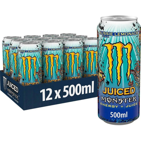 Monster Energy Drink Aussie Style Lemonade 12 x 500ml (Case of 12) - Honesty Sales U.K