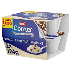 Müller Corner Vanilla Chocolate Balls 2 x 124g (248g) - Case of 3 - Honesty Sales U.K