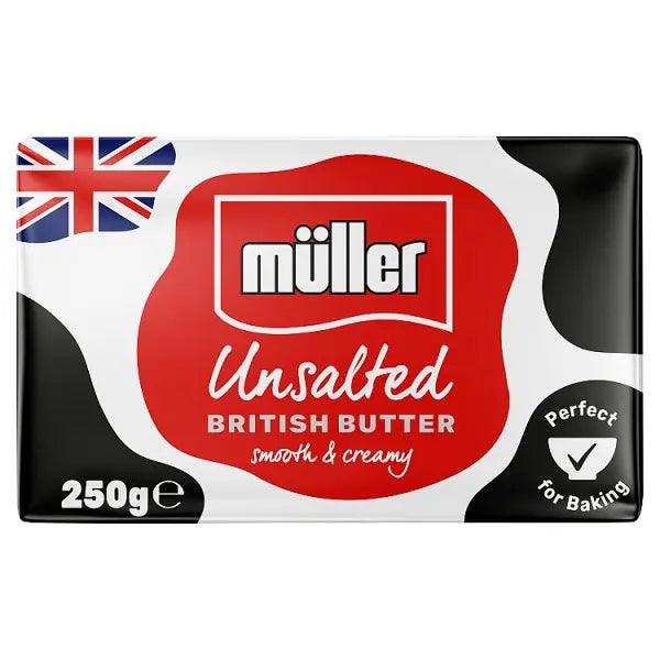 Müller Unsalted British Butter 250g - Honesty Sales U.K