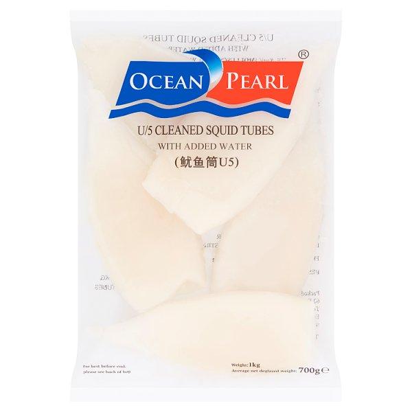 Ocean Pearl U/5 Cleaned Squid Tubes with Added Water 700g - Honesty Sales U.K