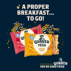 Quaker Porridge To Go Golden Syrup Breakfast Bar 55g (Case of 12) - Honesty Sales U.K