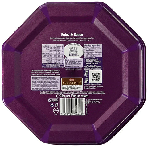 Quality Street Chocolate Tub 600g Delicious milk and dark chocolates - Honesty Sales U.K