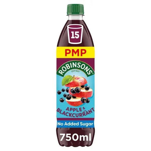 Robinsons Apple & Blackcurrant No Added Sugar Squash PMP 750ml (Case of 12) - Honesty Sales U.K