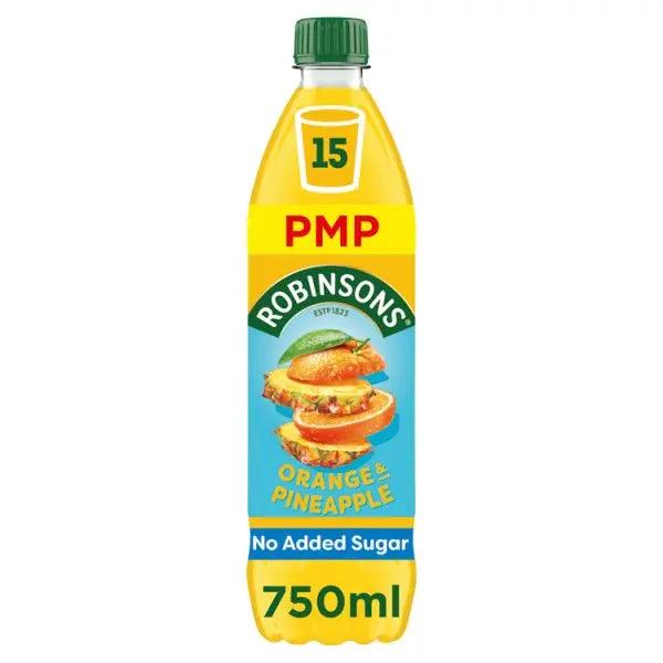 Robinsons Orange & Pineapple No Added Sugar Squash PMP 750ml (Case of 12) - Honesty Sales U.K