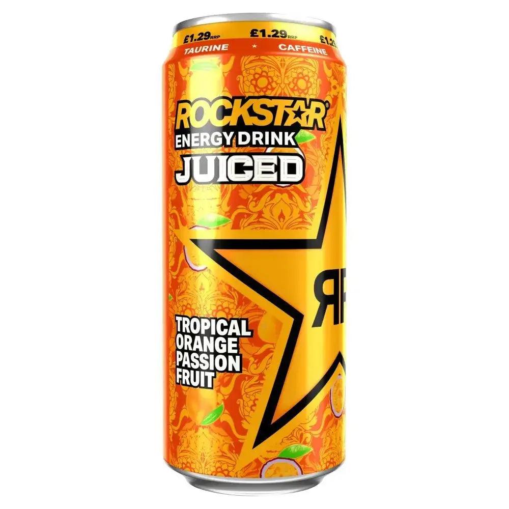 Rockstar Energy Drink Juiced Tropical Orange Passion Fruit 500ml (Case of 12) - Honesty Sales U.K