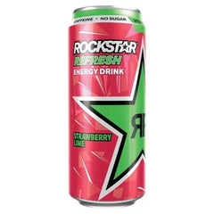 Rockstar Refresh Energy Drink Strawberry Lime 500ml (Case of 12) - Honesty Sales U.K