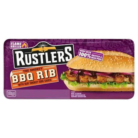 RUSTLERS The Smokey BBQ Rib with Our Smokey BBQ Sauce 157g (Case of 4) - Honesty Sales U.K