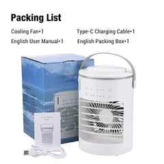Small USB Water Cooliing Portable Air Spray Ambiant Light Fan - Honesty Sales U.K