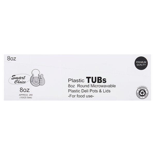 Smart Choice Plastic Tubs 8oz - Sets of 25 - Honesty Sales U.K