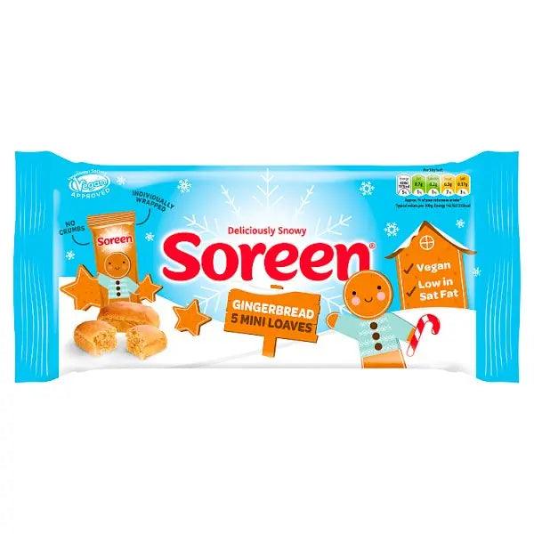 Soreen Gingerbread Mini Loaves, Festive Snack Bars Limited Edition 5 x 30g (Case of 8) - Honesty Sales U.K