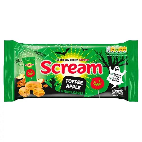 Soreen Scream Toffee Apple Mini Loaves, Halloween Snack Bars 5 x 30g (Case of 8) - Honesty Sales U.K