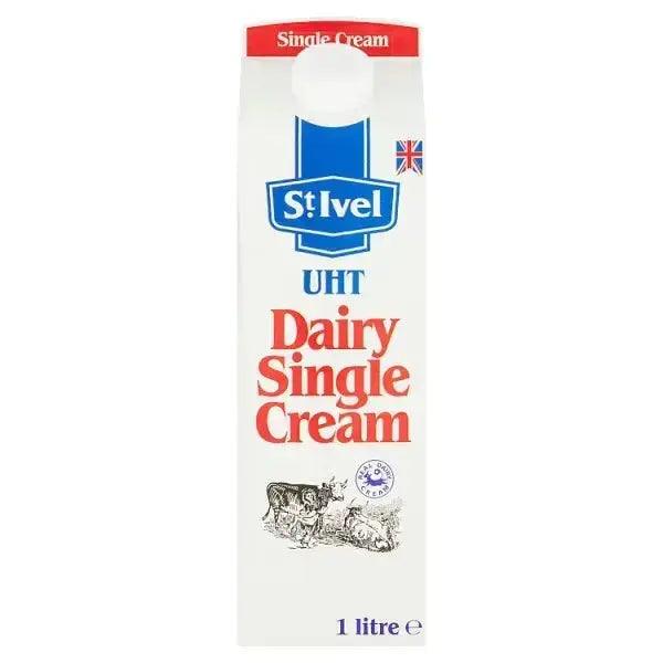 St Ivel UHT Dairy Single Cream 1 Litre - Honesty Sales U.K
