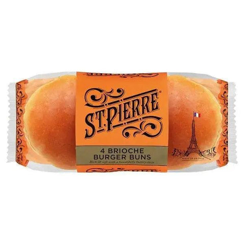 St Pierre 4 Brioche Burger Buns: Elevate Your Burger Experience with Gourmet Brioche Rolls - Honesty Sales U.K