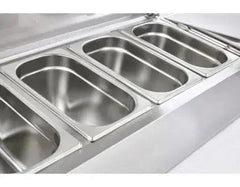 Sterling Pro Cobus SPT2000-330-SS Topping Well, Stainless Steel Lid, 10 x GN1/4 - Honesty Sales U.K