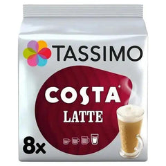Tassimo Costa Latte Coffee Pods 8 Servings ( Pack of 5 ) - Honesty Sales U.K