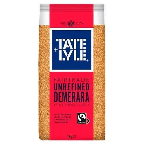 Tate & Lyle Fairtrade Unrefined Demerara Pure Cane Sugar 1kg - Honesty Sales U.K