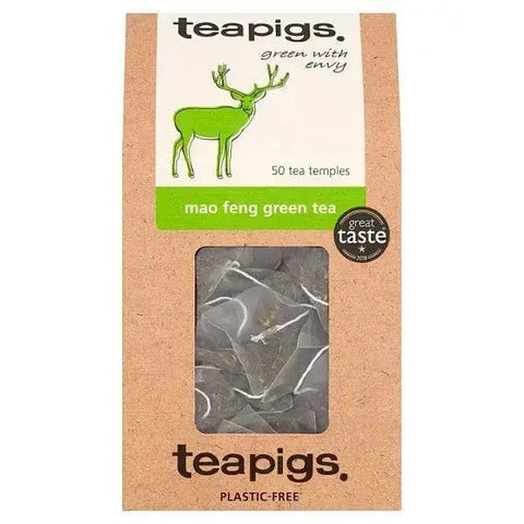 Teapigs Mao Feng Green Tea Temples 50 x 2.5g (125g) - Honesty Sales U.K