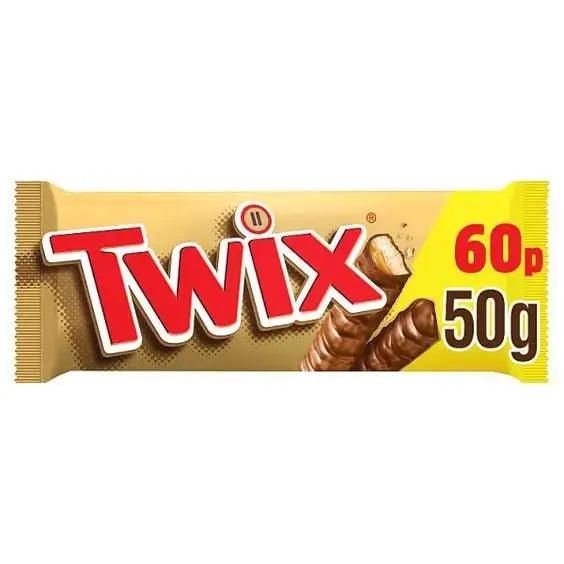 Twix Chocolate Biscuit Twin Bars 50g (Case of 32) - Honesty Sales U.K