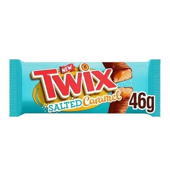 Twix Salted Caramel Chocolate Biscuit Twin Bars 46g (Case of 30) - Honesty Sales U.K