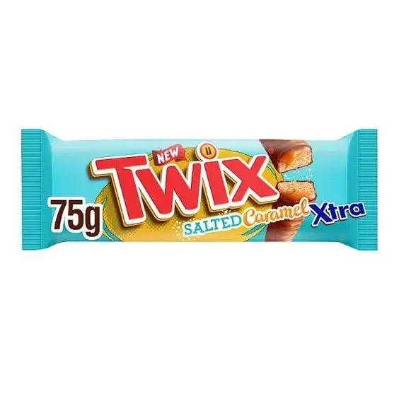 Twix Xtra Salted Caramel Chocolate Biscuit Twin Bars 75g (Case of 24) - Honesty Sales U.K