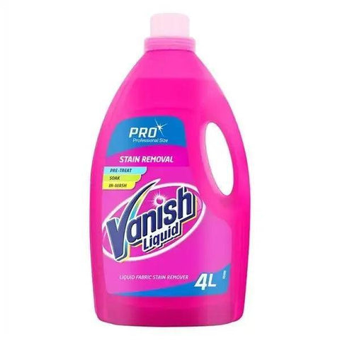 Vanish Professional Range Liquid Fabric Stain Remover 4L - Honesty Sales U.K