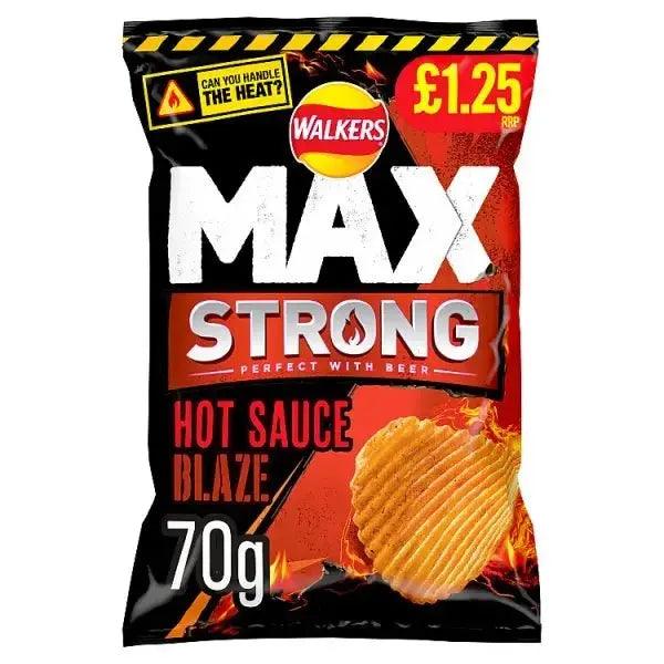 Walkers Max Strong Hot Sauce Blaze Crisps 70g (Case of 15) - Honesty Sales U.K