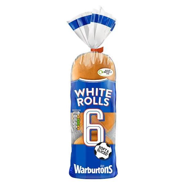 Warburtons 6 White Rolls (Case of 1) - Honesty Sales U.K