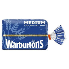 Warburtons Medium Sliced Soft White Bread 400g (Case of 1) - Honesty Sales U.K