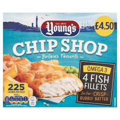 Young's Chip Shop 4 Fish Fillets 400g - Case of 8 - Honesty Sales U.K
