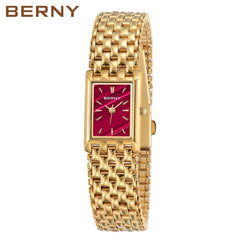 BERNY Quartz Watch for Women Luxury Fashion Women's Wristwatch Waterproof Golden Female Clock Stainless Steel Gold Ladies Watch - Honesty Sales U.K