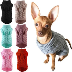 Puppy Dog Sweaters for Small Medium Dogs Cats Clothes Winter Warm Pet Turtleneck Chihuahua Vest Soft Yorkie Coat Teddy Jacket - Honesty Sales U.K